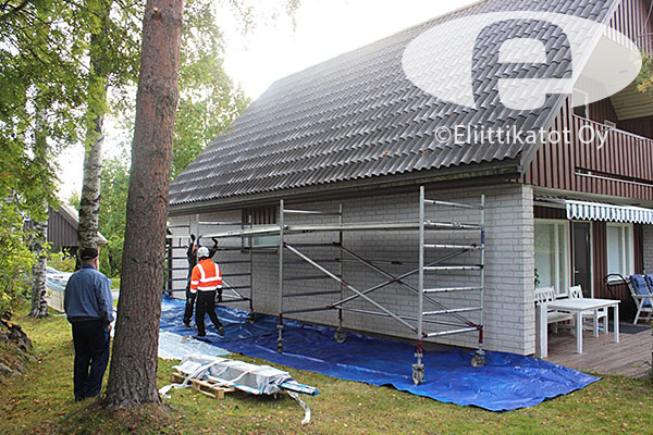 Asbestipurun valmistelua – Eliittikatot